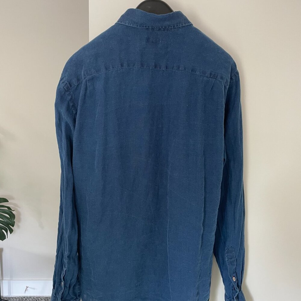 Faherty - Laguna Linen Shirt (Large) Blue - Picture 2 of 5